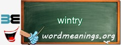 WordMeaning blackboard for wintry